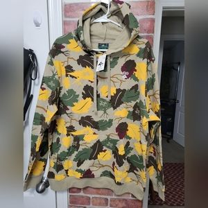 Lifted Research Group mens camo print hoodie kangaroo front. Sz. Lg. NWT